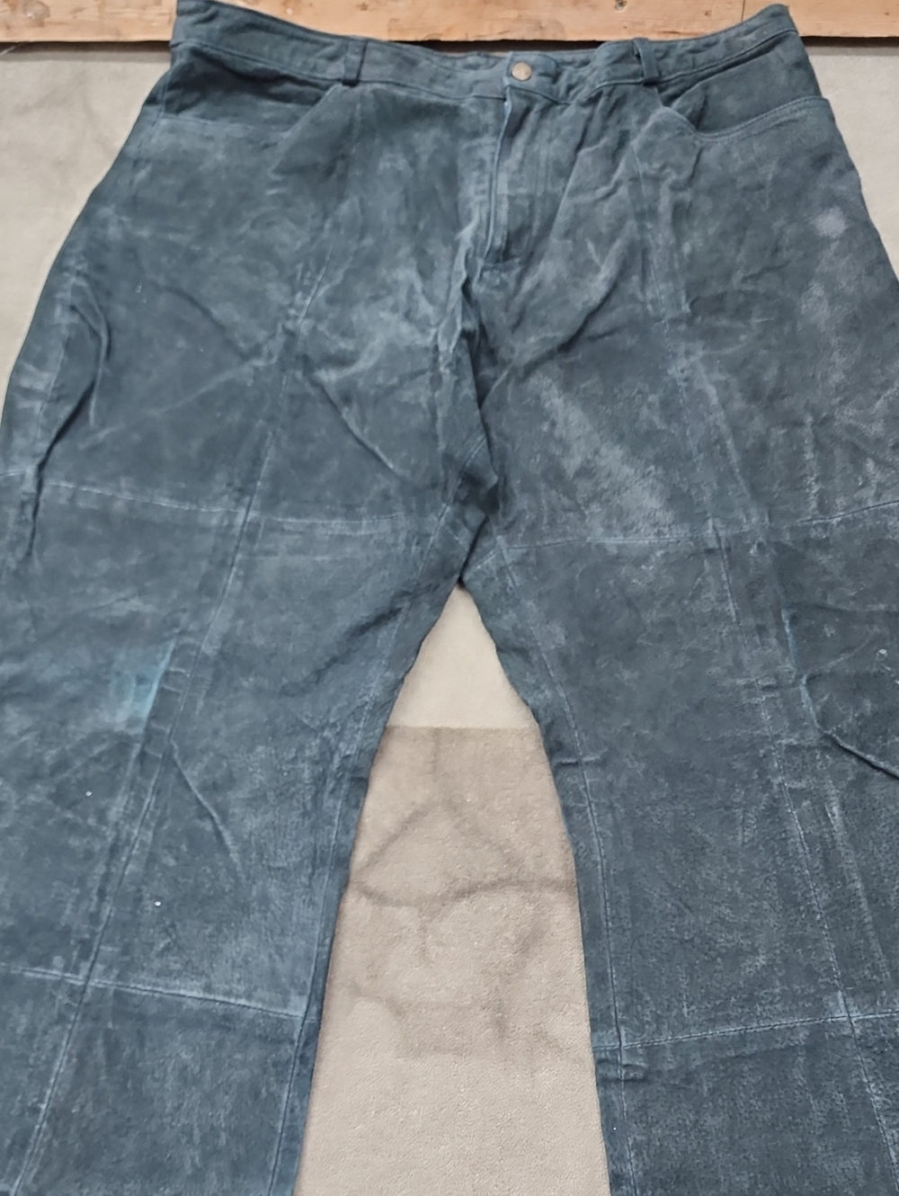 Women’s Slate Blue Suede Boot-Cut Pants